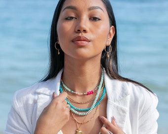 Heishi Turquoise Gemstone Necklace - Alepo'i