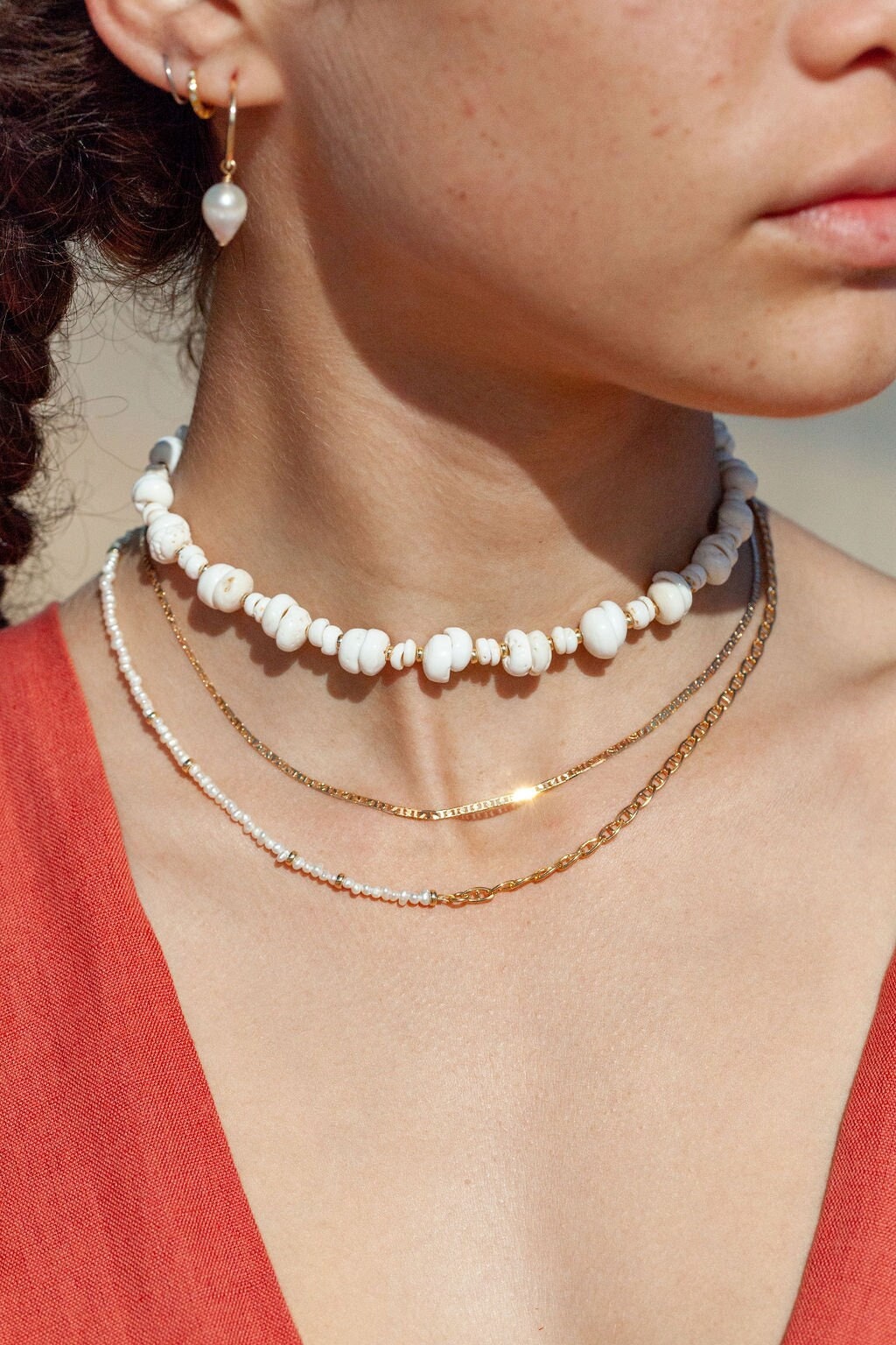 Gold puka shell choker sale