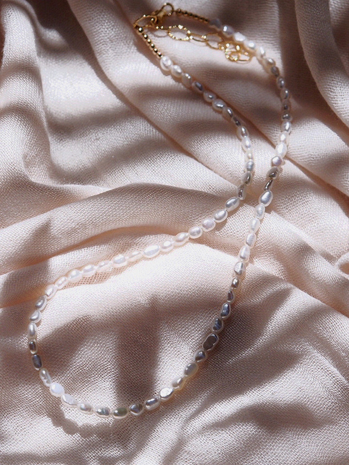 Dainty Pearl Necklace Tiny Pearl Bead Necklace Gold Pearl Etsy