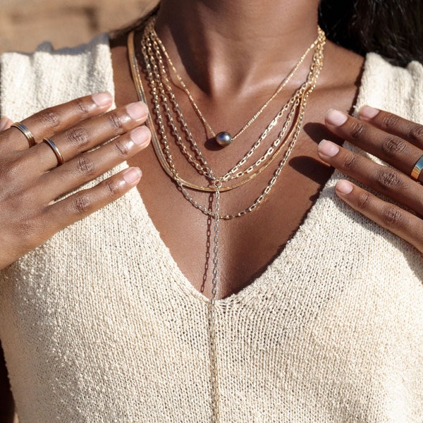 Paperclip Chain Lariat Y Necklace - Keha