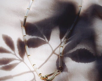 Minimalist White Mother of Pearl Necklace - Kalama