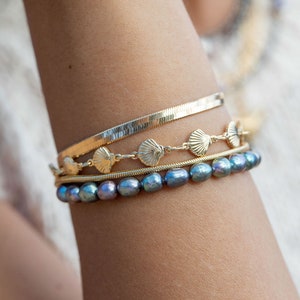 Bracciale a catena con conchiglie riempito d&#39;oro - Bracciale a conchiglie riempito d&#39;oro
