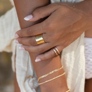 Wide Vermeil Gold Cigar Band Ring ,Wide Band Ring,Gold Band