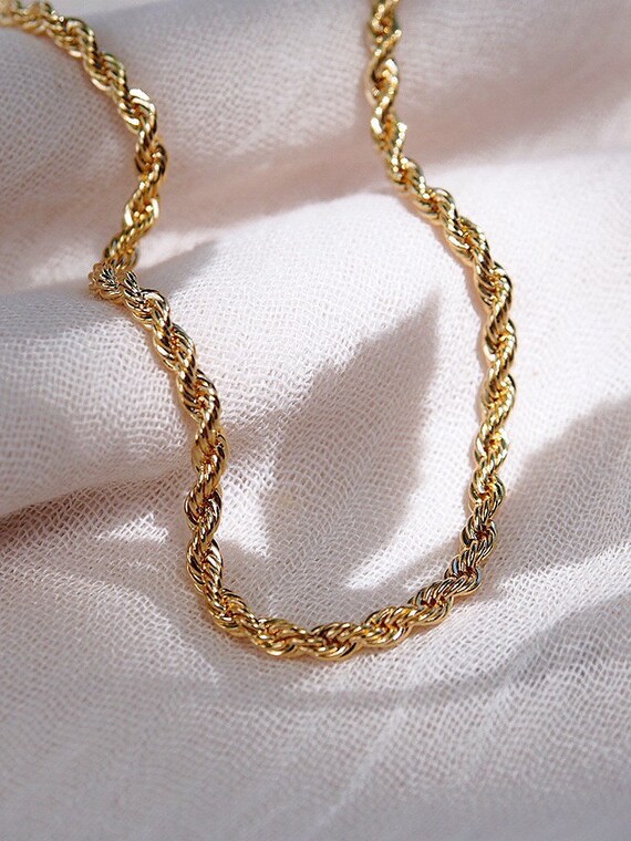 18kt Gold Filled Rope Chain Necklace 
