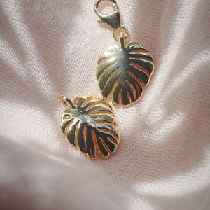 Gold Monstera Charm image 1