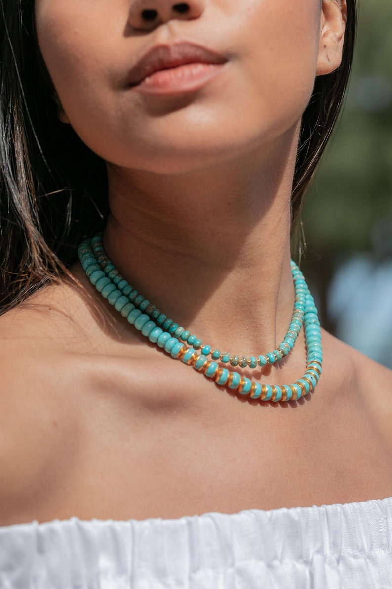 Turquoise Gemstone Necklace Ka'ohu image 1