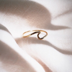 Mini gold wave ring, Nalu Ring, thin ring,stack ring,stacking ring,graduation gift,knuckle ring,gold filled ring,gold knuckle ring,hawaii image 4