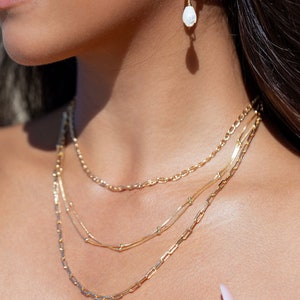 Layering Figucci Chain Necklace, Gold Filled Mariners Necklace, Gold Necklace