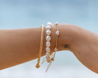 White Pearl Bracelet, Simple Pearl Bracelet, Freshwater Pearl Bracelet, Everyday Pearl Bracelet, Hawaii Bride Jewelry,Hawaii Wedding Jewelry