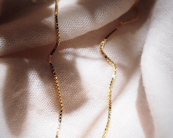 Basic Gold Box Chain Necklace - Iolani