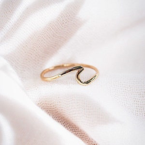 Mini gold wave ring, Nalu Ring, thin ring,stack ring,stacking ring,graduation gift,knuckle ring,gold filled ring,gold knuckle ring,hawaii image 6