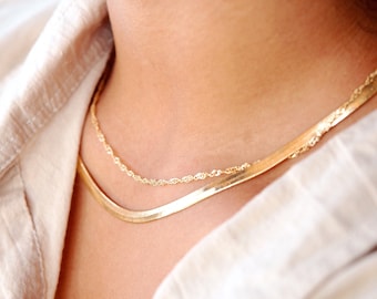 Gold Filled Singapore Chain Necklace, Gold Necklace, Gold Twist Necklace, Gold Necklace, Singapore Chain Necklace