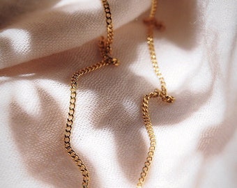 Dainty Basic Gold Curb Link Necklace - Keanu