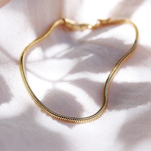 Gold Filled Snake Chain Bracelet - Gold Filled Simple Chain Bracelet