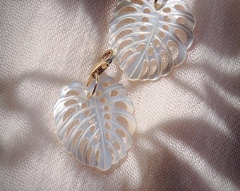 Mother of Pearl Shell Monstera Charm