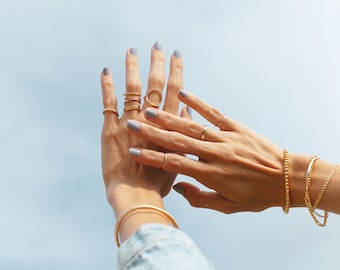 Gold Thick Stacking Ring - Ailani, stack ring, stacking ring, stacking gold ring, ring band, wedding band, gold filled ring, hawaii jewelry