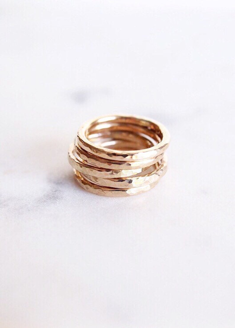 Gold Thick Stacking Ring Ailani, stack ring, stacking ring, stacking gold ring, ring band, wedding band, gold filled ring, hawaii jewelry image 7