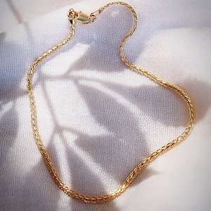 Gold Woven Chain Anklet - Naniahiahi, Gold Anklet, Gold Chain Anklet, Gold Filled Anklet