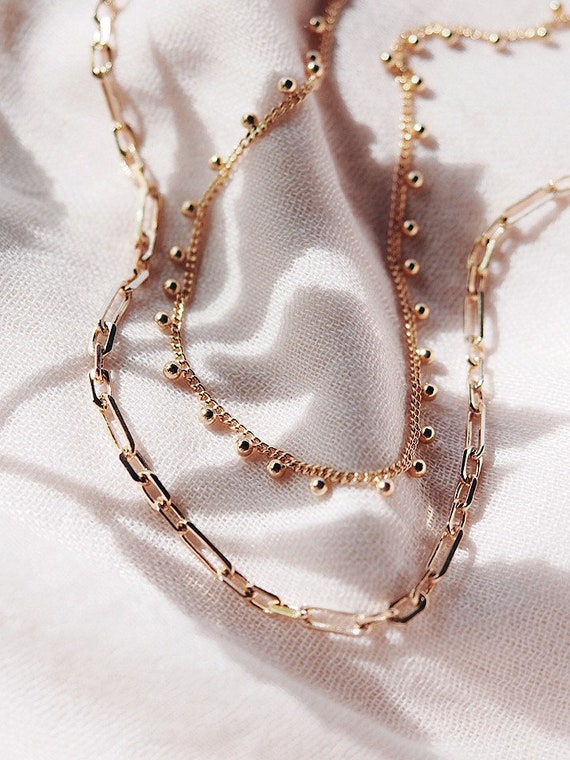 Gold balls necklace on sale set