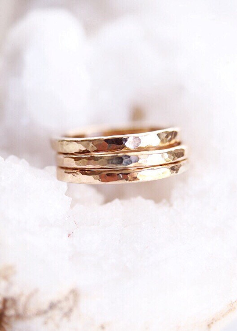 Gold Thick Stacking Ring Ailani, stack ring, stacking ring, stacking gold ring, ring band, wedding band, gold filled ring, hawaii jewelry image 4