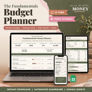 Budget Spreadsheet Google Sheets | Monthly Budget, Sinking Funds, & Debt Payoff Tracker