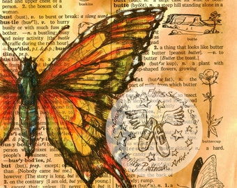 Butterfly Dictionary Drawing Instant Printable Download