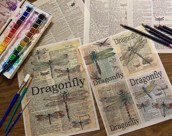 Dragonfly Themed Collage/Decoupage Kit