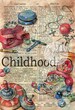 PRINT:  Childhood Mixed Media Drawing on Distressed, Dictionary Page 