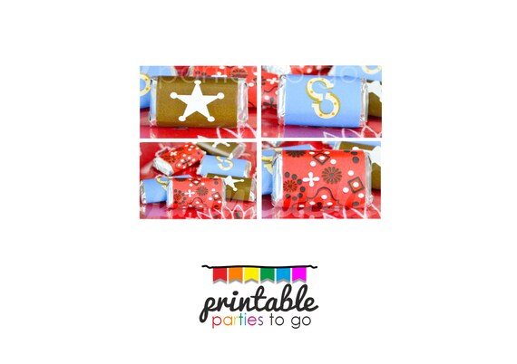 INSTANT DOWNLOAD WESTERN Sheriff Printable Miniature Candy Bar Wraps - Please Read Description Thoroughly Il_570xn