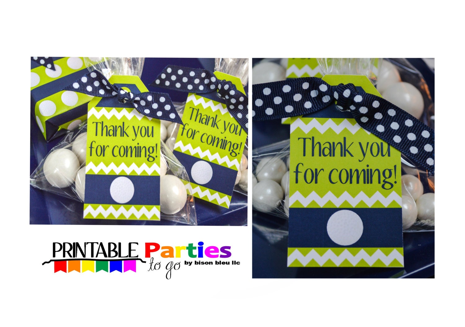 INSTANT DOWNLOAD Printable Golf Ball Favor Tags Navy and Etsy