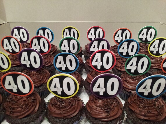 30th, 40th or 50th Birthday 2 Inch Round Printable Cupcake Toppers/Labels/Stickers or Table Confetti Il_570xn