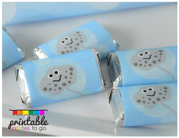 INSTANT DOWNLOAD Baby STINGRAY Printable Miniature Candy Bar Wraps - Please Read Description Thoroughly Il_570xn