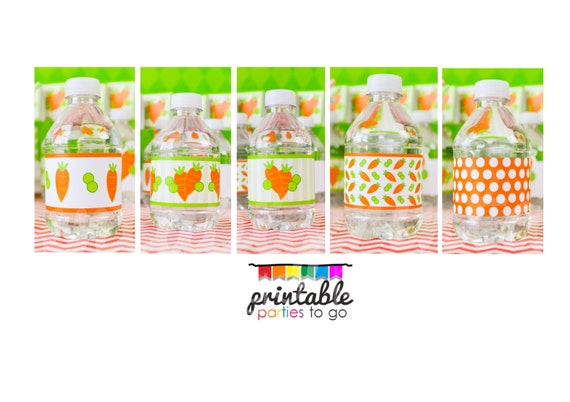 INSTANT DOWNLOAD Peas and Carrots Water Bottle Labels - Please Read Description Thoroughly - Printable Parties to Il_570xn