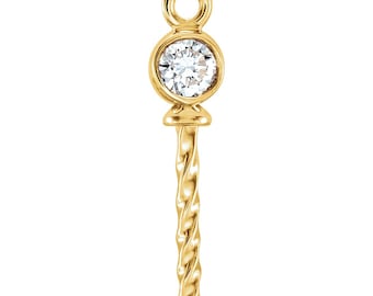Colgante de perla con detalles de diamantes naturales o cultivados en laboratorio (perla no incluida), oro amarillo o blanco de 14 quilates – Engaste semimontado.
