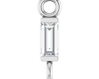 Conector de eslabón recto con engaste de canal, de diamante o piedra preciosa natural o cultivada en laboratorio, oro amarillo o blanco de 14 quilates – Suministros para joyería