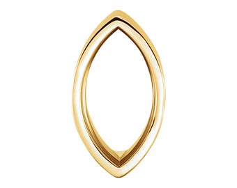 Engaste de oro amarillo macizo de 14 quilates con forma de marquesa – Piedra de 3,5 x 1,75 mm (0,05 ct)