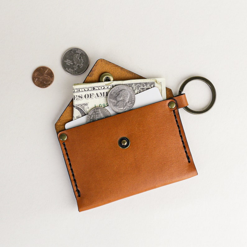 Keychain Wallet with ID Pocket Minimalist Credit Card Holder Etsy