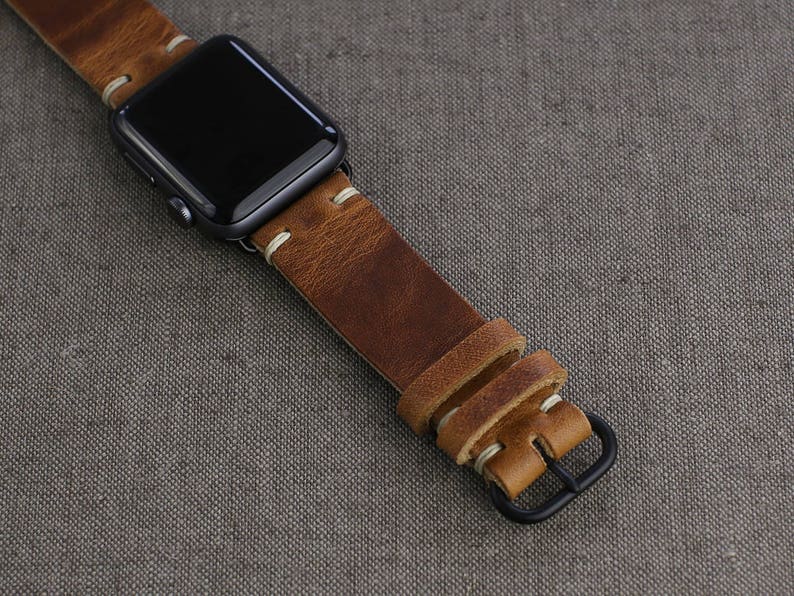 Leather Apple Watch Band 44mm 45mm 40mm 41mm Horween Leather Etsy