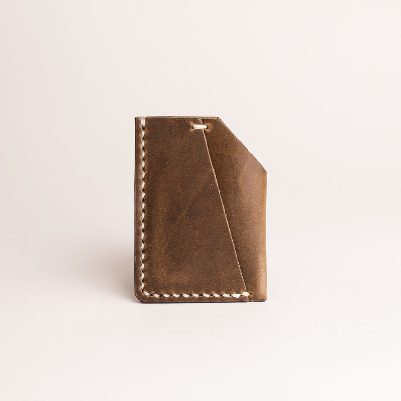 Cartera de bolsillo frontal / Cartera delgada de cuero para hombres y soporte para tarjeta de crédito / Regalo personalizado personalizado / Cuero negro Natural