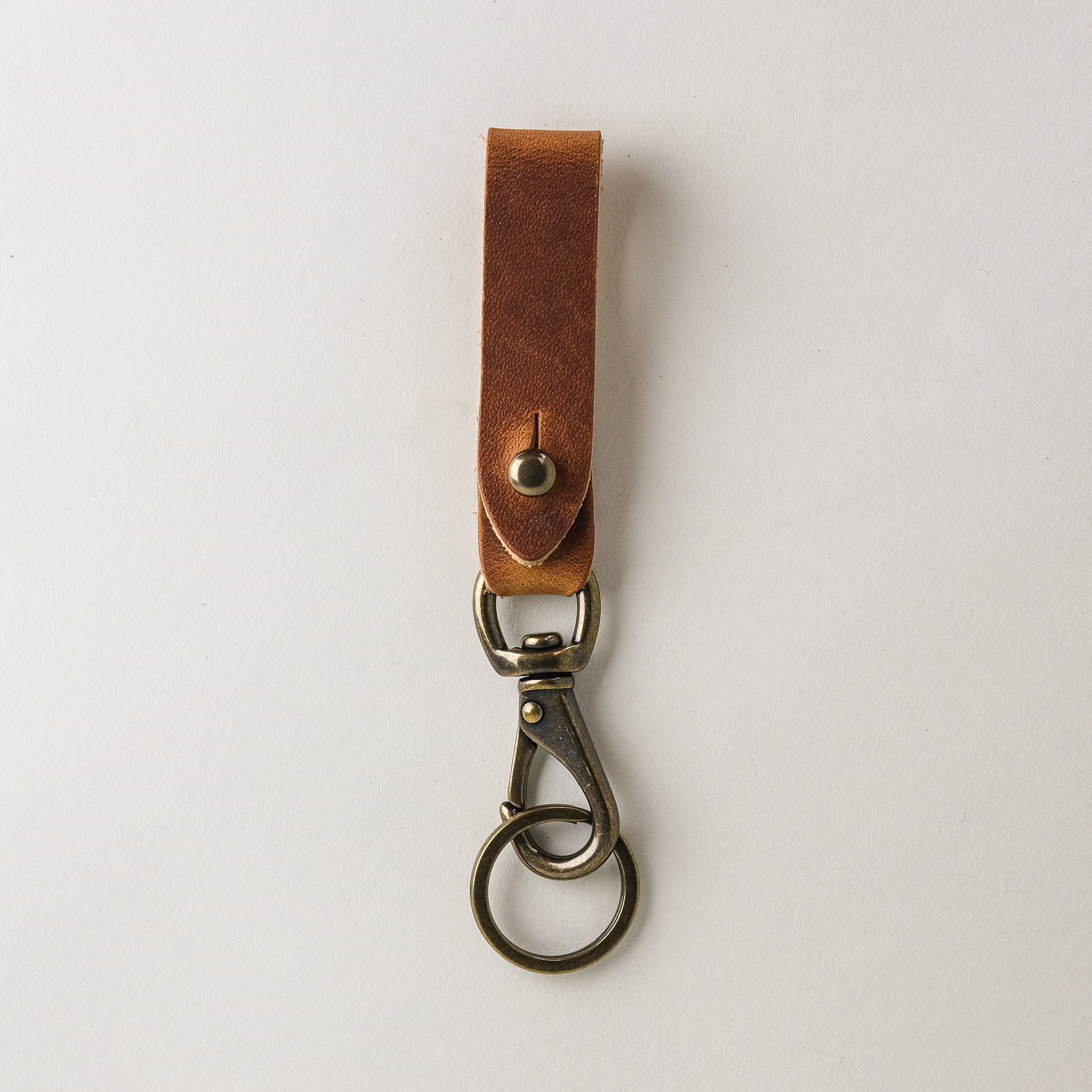 Leather Keychain Belt Clip Everyday Carry Leather Key Holder Brown Leather  Belt Key Holder Horween Leather English Tan 