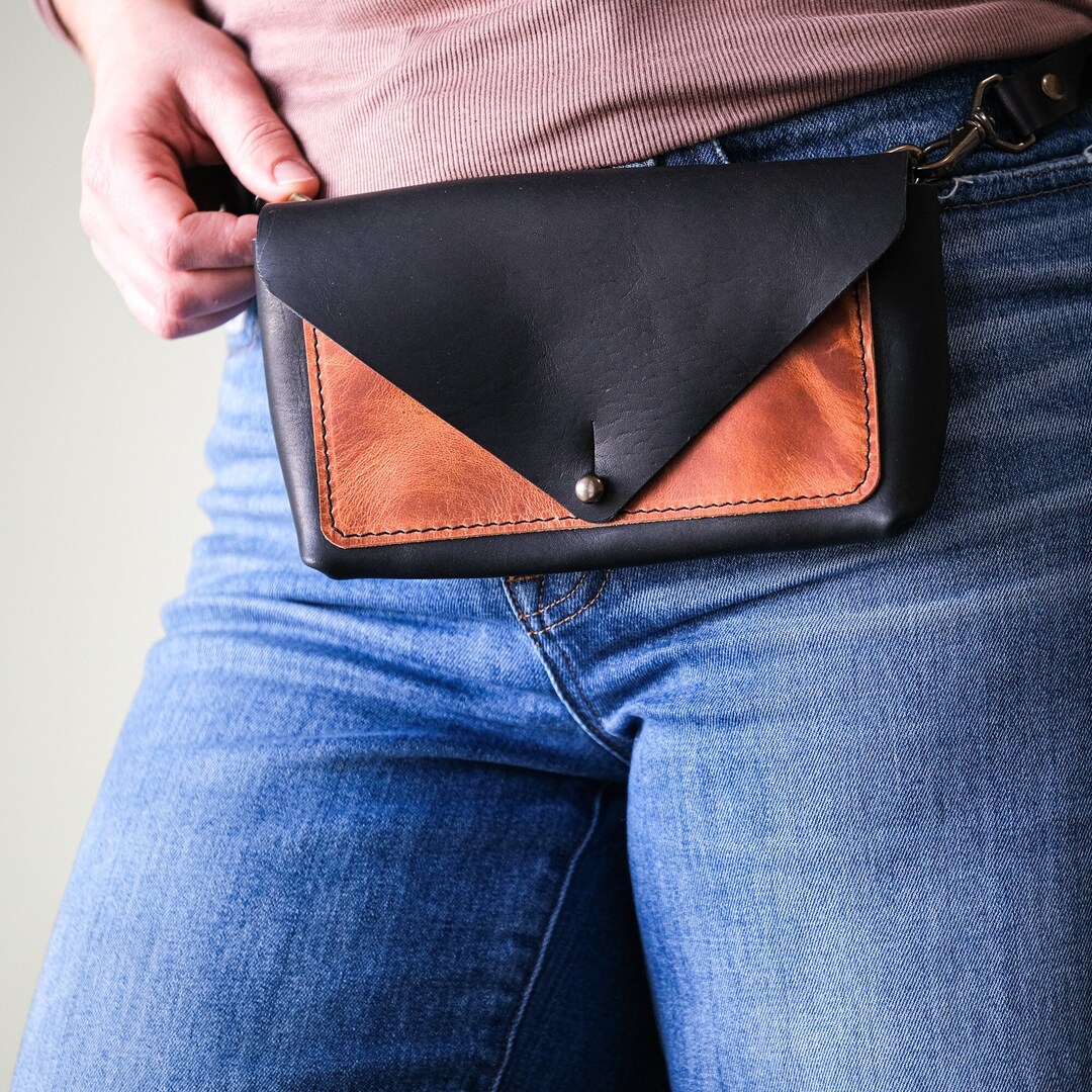 Leather Fanny Pack Waist Bag Leather Belt Bag or Small Etsy