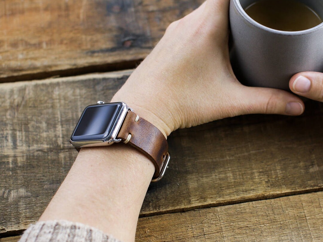 Apple Watch Band 38mm Leather Watch Strap Iwatch Women 40mm 41mm Apple Watch Horween Leather Strap Brown Nut Leather Leather Loop Etsy Canada