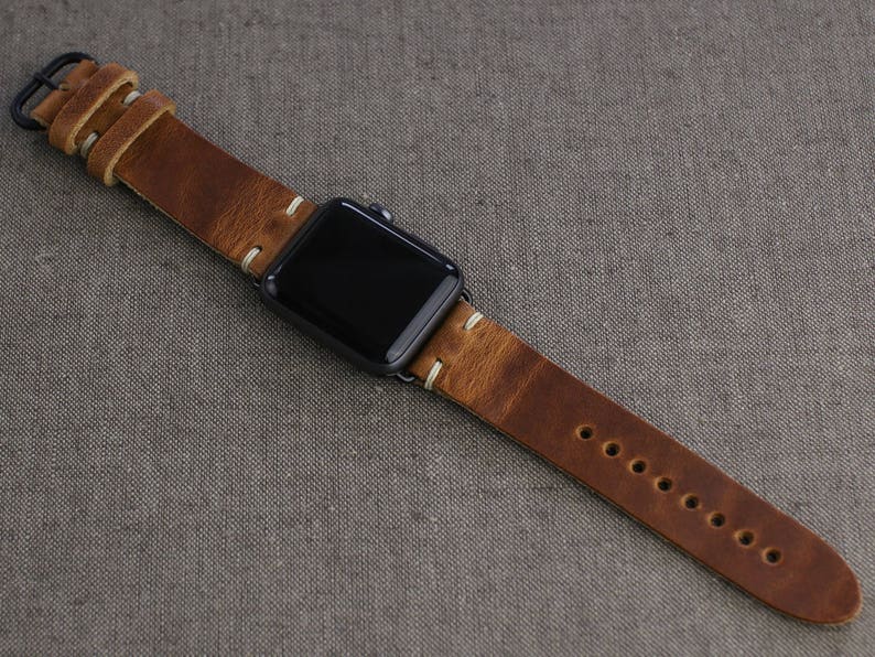 Leather Apple Watch Band 44mm 45mm 40mm 41mm Horween Leather Etsy