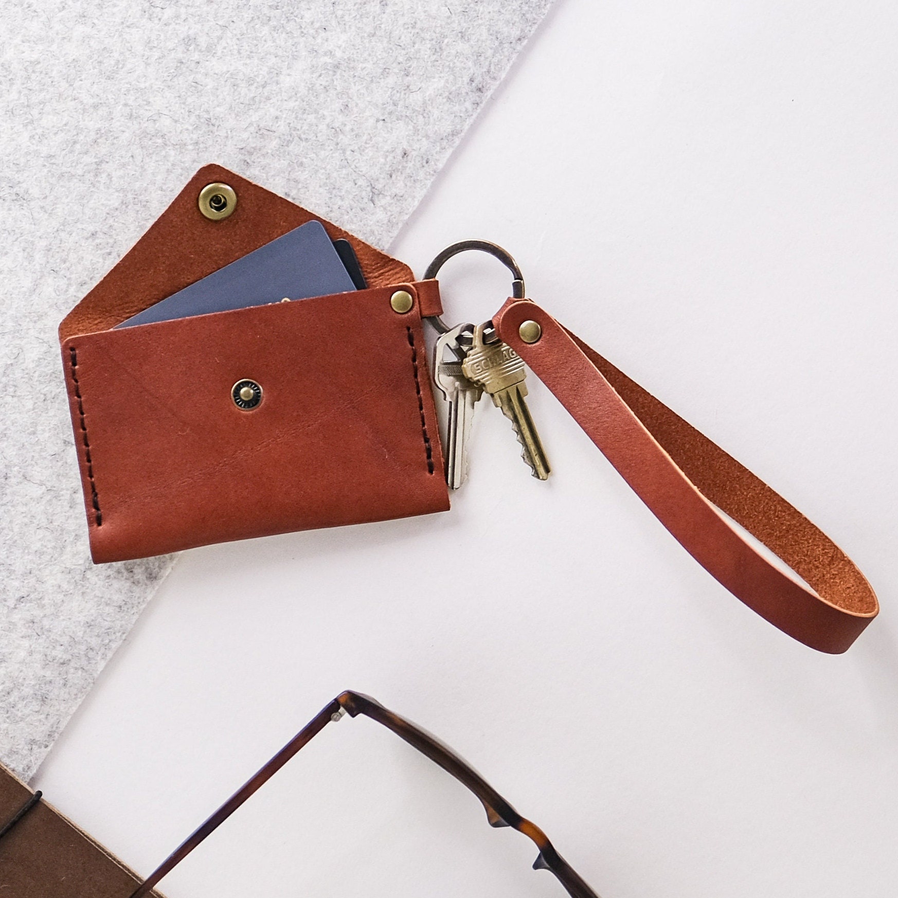Keychain ID Holder Wallet - Soccer Mom - Leather Keychain ID Holder Wallet - Soccer Mom - Leather