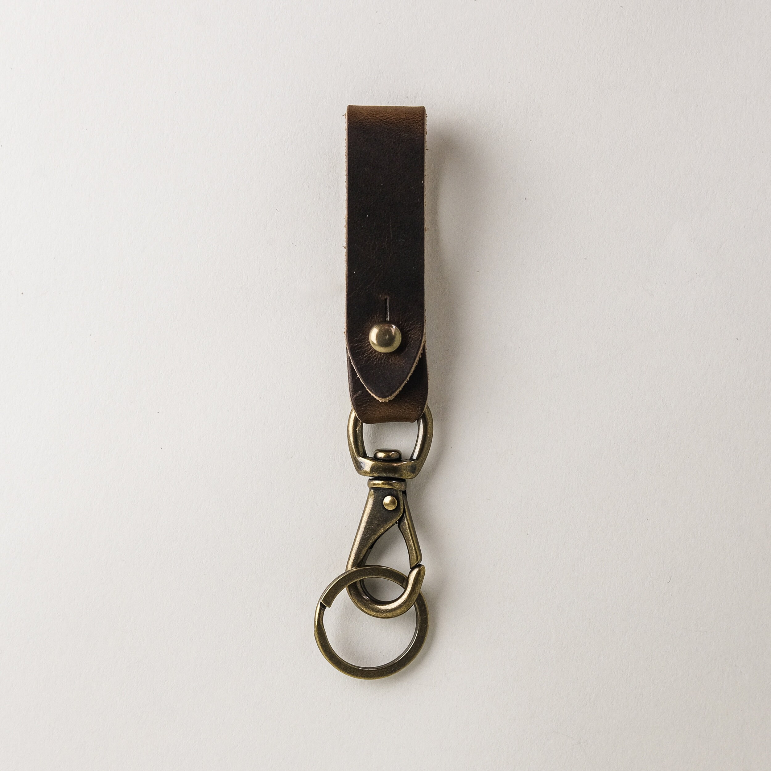 Belt Strap Loop, Clip, in British Leather, Personalised, Chain
