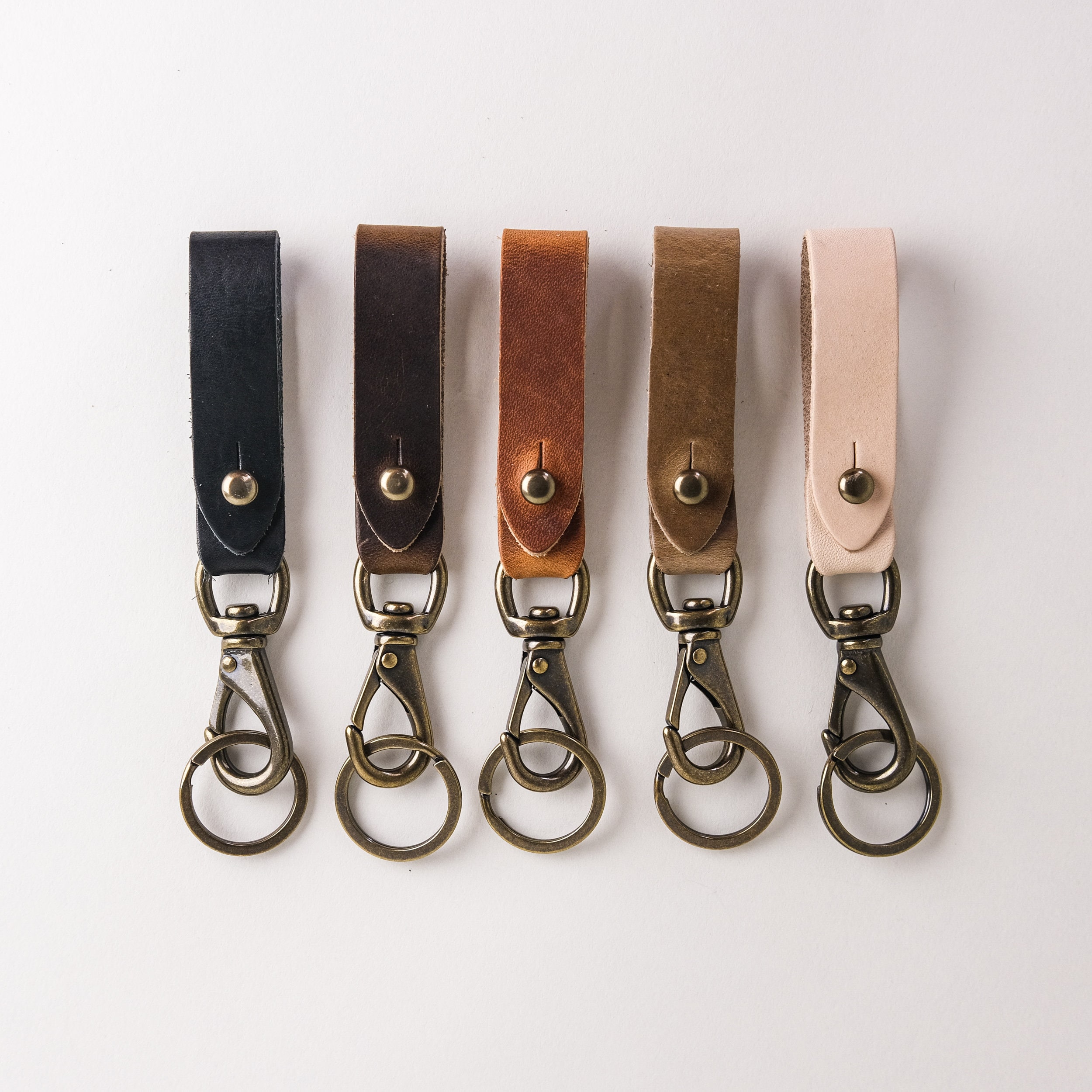 The Perfect Leather Belt Loop Keychain Dark Brown / Short