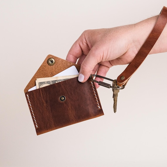 Slim Leather Wallet | ID Keychain Wallet | Minimalist Credit