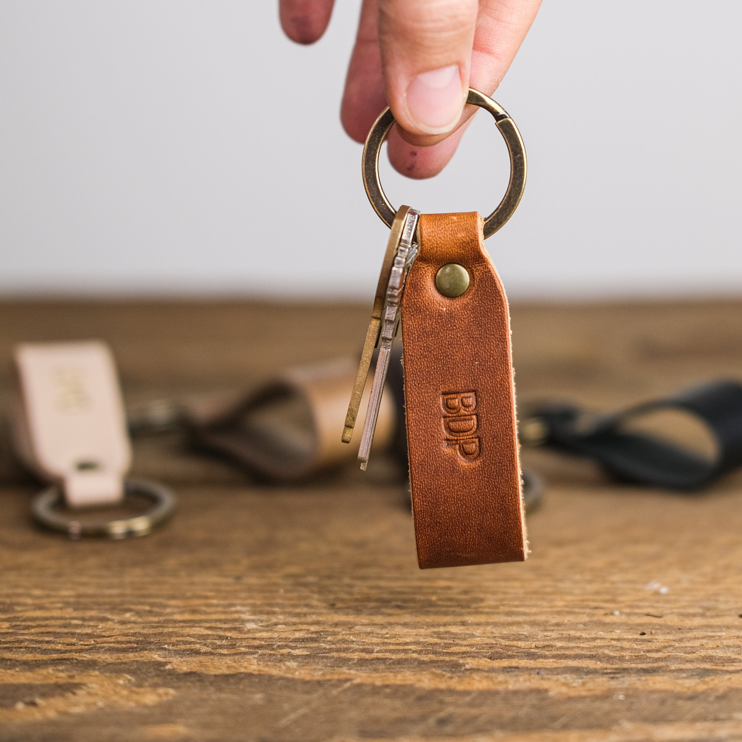 Leather Keychain Personalized Leather Key Fob Custom Gift | Etsy