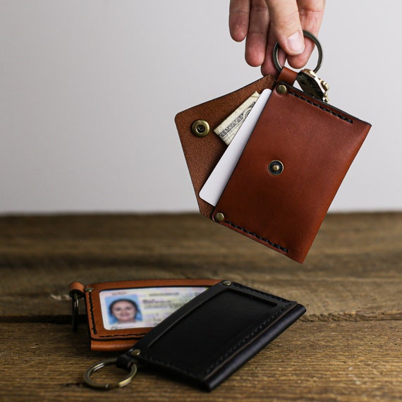 Print Leather Keychain Wallet