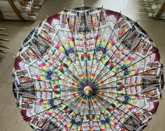 Regenbogen Psychedelic Mandala Sonnenschirm | Regenschirm